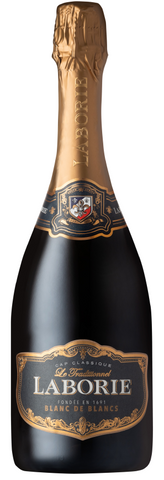 Bottle of Laborie champagne on a white background