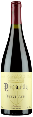Picardy Pinot Noir Bottle Against White Bakcground