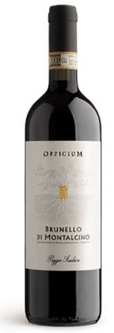 Wine bottle with 'Brunello di Montalcino' label on a white background