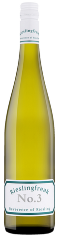 Bottle of Rieslingfreak No.3 wine on a white background