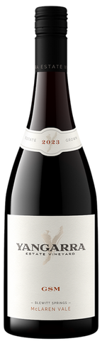 Wine bottle with 'Yangarra' label on a white background