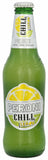 A bottle of Peroni Chill Lemon beer with a label showing a lemon slice, indicating a lemon-flavored beverage.