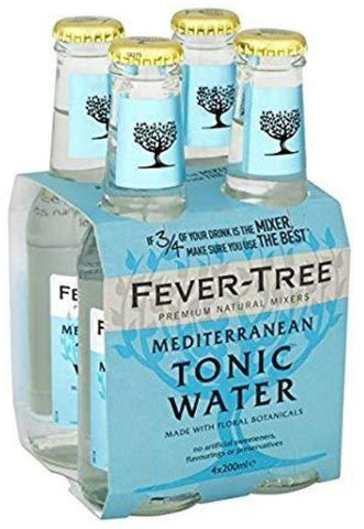 Fever-Tree Premium Mediterranean Tonic Water Bottles 200mL - Case of 24