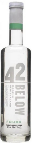 Bottle of 42 Below Feijoa Vodka on white background