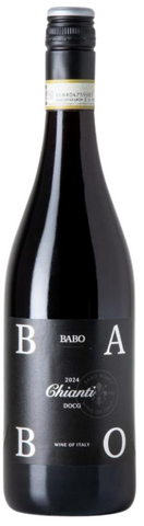 Bottle of BABO Chainti on a white background 