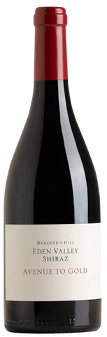 Red wine bottle with a white label on a white background
