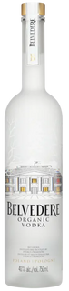 Belvedere Organic Vodka bottle on a white background
