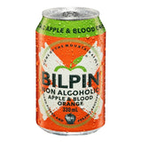 Bilpin non-alcoholic apple & blood orange can on a white background