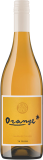 Bottle of orange wine on a white background