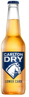Carlton Dry lower carb bottle on a white background