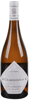 Bottle of Christophe Patrice Chardonnay on white background
