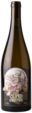 Wine bottle labeled 'Cupid Chenin' on a white background