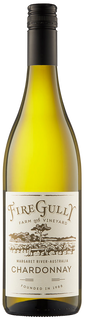 Fire Gully Chardonnay wine bottle on a white background
