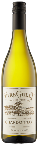 Fire Gully Chardonnay wine bottle on a white background