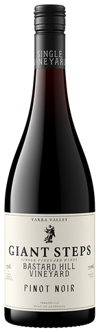 Giant Steps Pinot Noir wine bottle on a white background