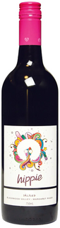 Bottle of Hippie Shiraz on white background