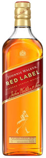 Johnnie Walker Red Label whisky bottle on a white background
