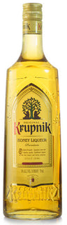 Krupnik honey liqueur bottle on a white background