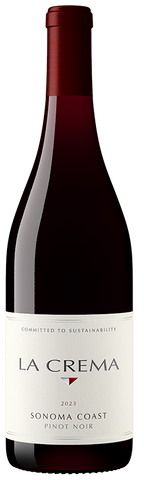 La Crema Sonoma Coast Pinot Noir wine bottle on a white background