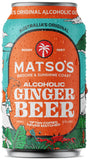 Can of Matso's Alcoholic Ginger Beer with colorful design on a white background