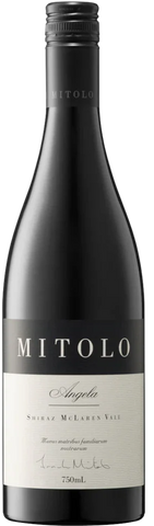 Wine bottle labeled 'Mitolo' on a white background