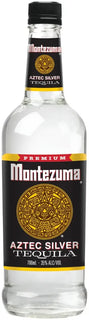 Montezuma Aztec Silver Tequila bottle on a white background