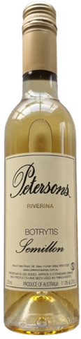Bottle of Petersons Botrytis Semillon on white backgrond
