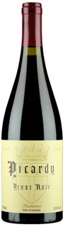 Picardy Pinot Noir Bottle Against White Bakcground
