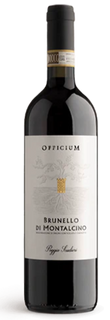 Wine bottle with 'Brunello di Montalcino' label on a white background