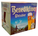 Box of Benediktiner Weissbier beer with a scenic label