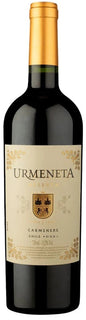 Urmeneta wine bottle on a white background