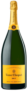 Veuve Clicquot champagne bottle on a white background