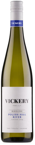 Vickery Riesling wine bottle on a white background
