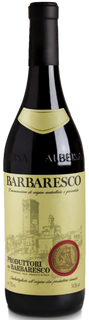 Barbaresco wine bottle with label on a white background