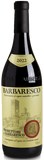 Barbaresco wine bottle with label on a white background