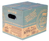 beer box with branding on a white background
