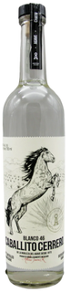 Bottle of Caballito Cerrado Blanco 46 with a horse illustration on a gray background