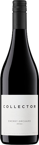 Wine bottle labeled 'Collector Cherry Orchard' on a white background