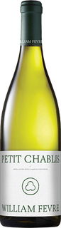 Bottle of William Fevre Petit Chablis wine with a green cap and white label.