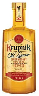 Krupnik Old Liqueur bottle on a white background
