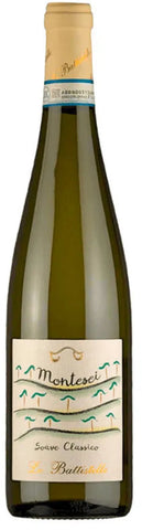 Wine bottle with a label on a white background