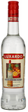 A bottle of Luxardo Maraschino liqueur, featuring a clear glass bottle with a red cap and a cream-colored label with red and orange accents.