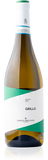 A bottle of Tenute d'Oresti Sicily DOC Grillo white wine, featuring a white label with green accents and a pale green-yellow liquid inside, set against a plain white background.