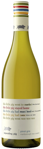 Wine bottle with colorful cap and label on a white background