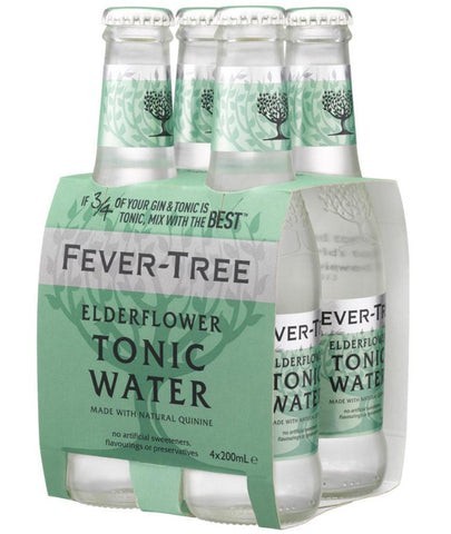 Fever-Tree Elderflower Tonic Water Bottles 200mL - Case of 24