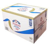A case of Peroni 3.5% Nastro Azzurro beer bottles packaged in a cardboard box.